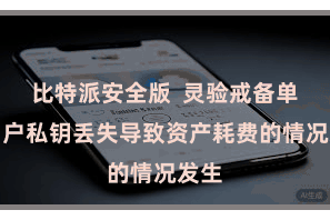 比特派安全版  灵验戒备单一用户私钥丢失导致资产耗费的情况发生