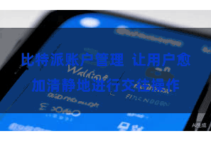 比特派账户管理  让用户愈加清静地进行交往操作