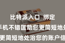 比特派入口  绑定邮箱或手机不错匡助您更简短地处治您的账户信息