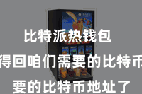 比特派热钱包  就不错得回咱们需要的比特币地址了