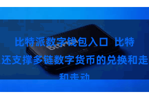 比特派数字钱包入口  比特派还支撑多链数字货币的兑换和走动